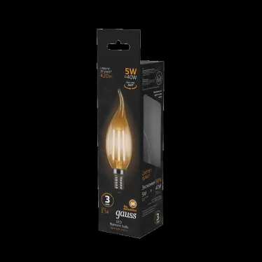 Лампа светодиодная LED 5Вт E14 220В 2700К свеча на ветру | 104801105 | Gauss
