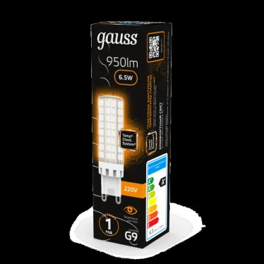 Лампа светодиодная G9 AC185-265V 6,5W 770lm 3000K керамика LED 1/10/200 | 107309106 | Gauss