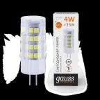 Лампа светодиодная Elementary G4 12V 4W 400lm 3000K керамика LED 1/10/200 | 10714 | Gauss