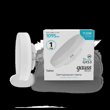 Лампа светодиодная Basic GX53 11,5W 1095lm 4100K LED 1/10/100 | 20849212 | Gauss