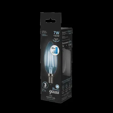 Лампа светодиодная Black LED Filament Свеча E14 7W 580lm 4100К step dimmable | 103801207-S | Gauss