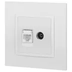 Розетка Elegance 14-3110-01М RJ45+TV, белый матовый
