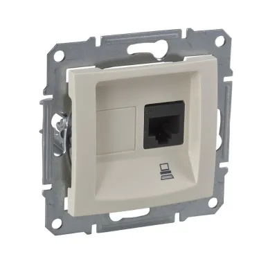 Sedna Бежевый Розетка компьютерная 1-ая RJ45 кат. 5e UTP | SDN4300147 | Schneider Electric