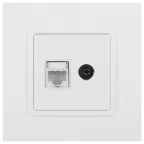 Розетка Elegance 14-3110-01М RJ45+TV, белый матовый