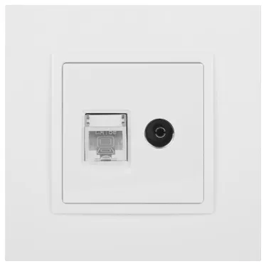 Розетка Elegance 14-3110-01М RJ45+TV, белый матовый