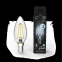 Лампа светодиодная Black LED Filament Свеча E14 7W 580lm 4100К step dimmable | 103801207-S | Gauss