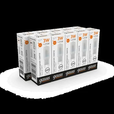 Лампа светодиодная Elementary G9 AC220-240V 3W 240lm 3000K пластик LED 1/10/200 | 14913 | Gauss