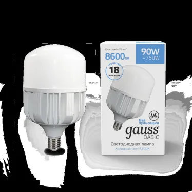 Лампа светодиодная промышленная Basic T160 AC180-240V 90W 8600lm 6500K E40 LED 1/6 | 11734392 | Gauss