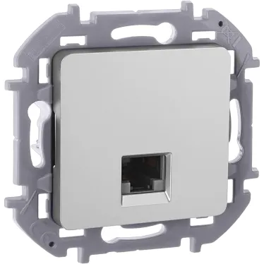 Информационная розетка RJ 45 категория 6 UTP INSPIRIA алюминий