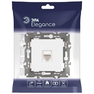Розетка Elegance 14-3107-01М RJ45, белый матовый