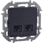 Двойная розетка RJ 45 категория 6 UTP INSPIRIA антрацит