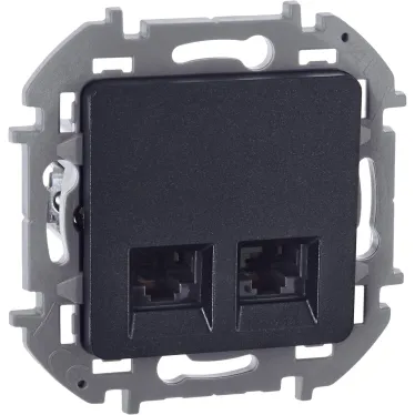 Двойная розетка RJ 45 категория 6 UTP INSPIRIA антрацит
