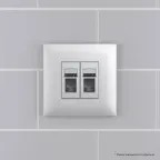 Компьютерная розетка RJ-45 в стену, кат.6 двойная,"Avanti", "Закаленная сталь" | 4404294 | DKC