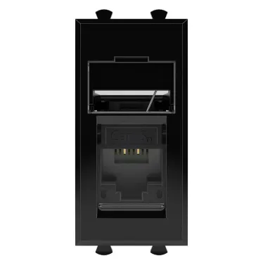 Компьютерная розетка "Черный квадрат" Avanti RJ-45 модульная, кат. 5е , 1 мод | 4402461 | DKC