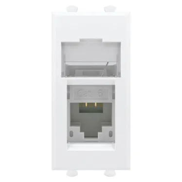 Компьютерная розетка "Белое облако" "Avanti" RJ-45 модульная, кат. 6, 1 мод | 4400291 | DKC