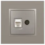 Розетка Elegance 14-3110-16 RJ45+TV, титан