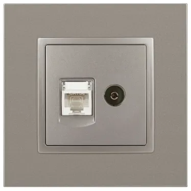 Розетка Elegance 14-3110-16 RJ45+TV, титан