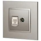 Розетка Elegance 14-3110-16 RJ45+TV, титан