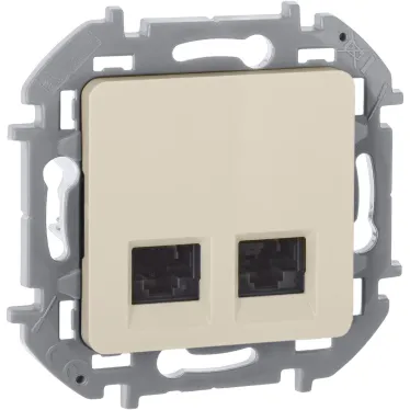 Двойная розетка RJ 45 категория 6 UTP INSPIRIA слоновая кость
