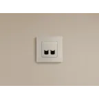 ETIKA Двойная розетка RJ 45 категория 5е UTP слоновая кость