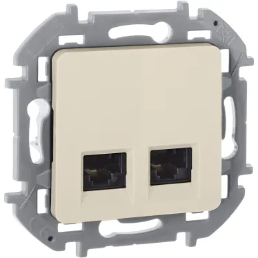 INSPIRIA розетка двойная RJ 45 категория 5e UTP слоновая кость