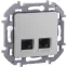 Двойная розетка RJ 45 категория 6 UTP INSPIRIA алюминий
