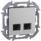 Двойная розетка RJ 45 категория 6 UTP INSPIRIA алюминий