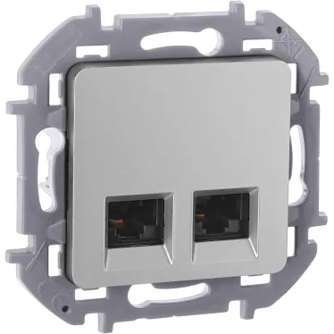 INSPIRIA розетка двойная RJ 45 категория 5e UTP алюминий