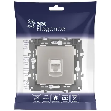 Розетка Elegance 14-3107-16 RJ45, титан
