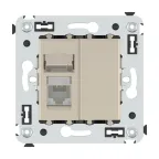 Компьютерная розетка RJ-45 в стену, кат.6 одинарная,"Avanti", "Ванильная дымка" | 4405293 | DKC