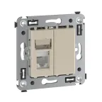 Компьютерная розетка RJ-45 в стену, кат.6 одинарная,"Avanti", "Ванильная дымка" | 4405293 | DKC