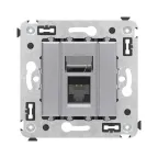 Компьютерная розетка RJ-45 в стену, кат.6А одинарная, "Avanti", "Закаленная сталь" | 4404373 | DKC