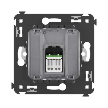 Компьютерная розетка RJ-45 в стену, кат.6А одинарная, "Avanti", "Закаленная сталь" | 4404373 | DKC