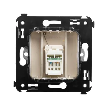 Компьютерная розетка RJ-45 в стену, кат.6 одинарная,"Avanti", "Ванильная дымка" | 4405293 | DKC