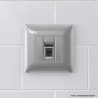 Компьютерная розетка RJ-45 в стену, кат.6А одинарная, "Avanti", "Закаленная сталь" | 4404373 | DKC