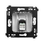 Компьютерная розетка RJ-45 в стену, кат.6А одинарная, "Avanti", "Закаленная сталь" | 4404373 | DKC
