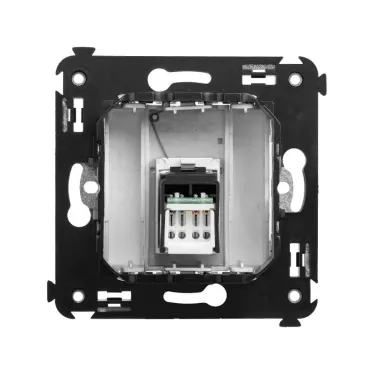 Компьютерная розетка RJ-45 в стену, кат.6А одинарная, "Avanti", "Закаленная сталь" | 4404373 | DKC