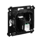Компьютерная розетка RJ-45 в стену, кат.6А одинарная, "Avanti", "Черный квадрат" | 4402373 | DKC