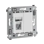 Компьютерная розетка RJ-45 в стену, кат.6 одинарная экранированная, "Avanti", "Белое облако" | 4400393 | DKC
