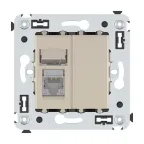 Компьютерная розетка RJ-45 в стену, кат.6 одинарная экранированная, "Avanti","Ванильная дымка" | 4405393 | DKC