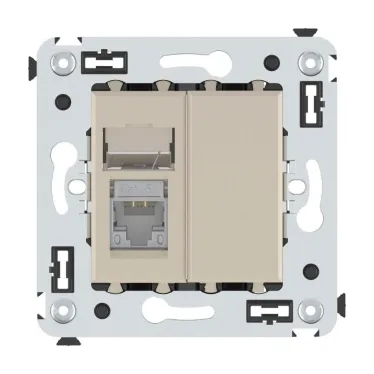 Компьютерная розетка RJ-45 в стену, кат.6 одинарная экранированная, "Avanti","Ванильная дымка" | 4405393 | DKC