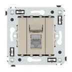 Компьютерная розетка RJ-45 в стену, кат.6 одинарная экранированная, "Avanti","Ванильная дымка" | 4405393 | DKC