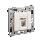 Компьютерная розетка RJ-45 в стену, кат.6 одинарная экранированная, "Avanti","Ванильная дымка" | 4405393 | DKC
