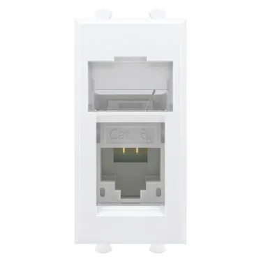 Компьютерная розетка "Белое облако" "Avanti" RJ-45 модульная, кат. 6А, 1 мод | 4400371 | DKC