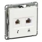 W59 Черный бархат Розетка 2-ая ТЛФ + компьютерная 5е (RJ11+RJ45) | RSI-251TK5E-6-86 | SE