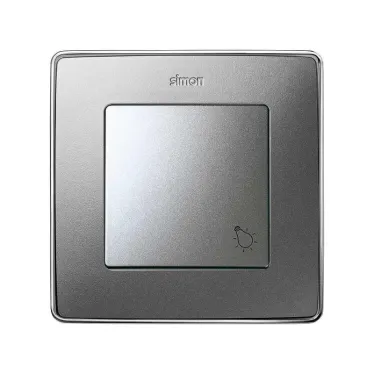 Simon 82 Клавиша с пиктограммой  "лампа" для одноклавишного выключателя, S82 Detail алюминий | 82018-93 | Simon