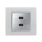 Simon 82 Накладка для коннектора 2*USB 2.0 типа А, "мама", S82, S82N, алюминий | 8201090-033 | Simon
