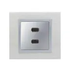 Simon 82 Накладка для коннектора 2*USB 2.0 типа А, "мама", S82, S82N, алюминий | 8201090-033 | Simon