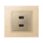 Simon 82 Накладка для коннектора 2*USB 2.0 типа А, "мама", S82, S82N, шампань | 8201090-034 | Simon