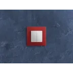 ETIKA Выключатель двухклавишный белый на безвинтовые зажимы 10АХ